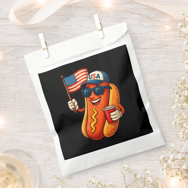 4th of July Hotdog Funny Patriotic USA Flag Favour Bag (Clipped)