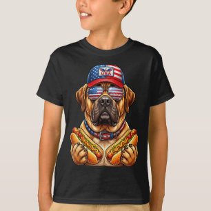 4th of july hotdog mastiff funny patriotic usa T-Shirt