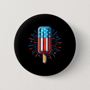 4th Of July Ice Cream American Flag Patriotic Summ 2 Inch Round Button