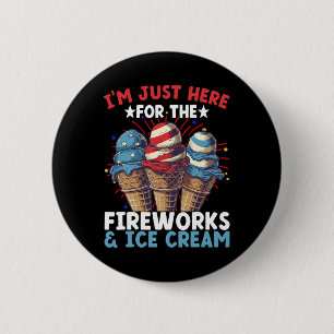 4th Of July Ice Cream Patriotic Ice Cream 2 Inch Round Button
