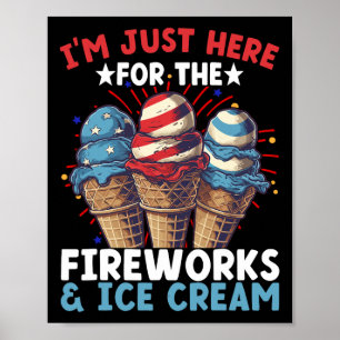 4th Of July Ice Cream Patriotic Ice Cream Poster