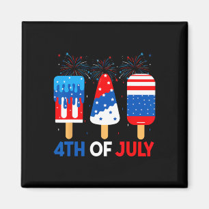 4th Of July Ice Creams Funny Patriotic American Fl Magnet