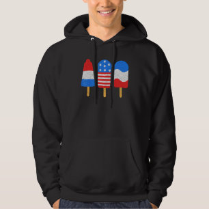 4th Of July Ice Pops Red White Blue American Flag Hoodie