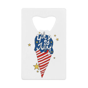 4th of July illustration 4th of July Independence Credit Card Bottle Opener