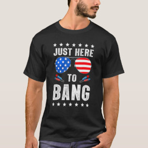 4th Of July I'm Just Here To Bang Usa Flag Sunglas T-Shirt