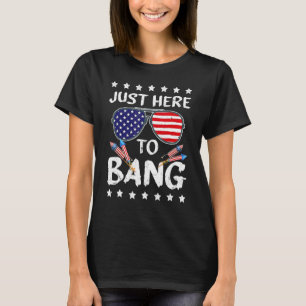 4th Of July I'm Just Here To Bang Usa Flag Sunglas T-Shirt