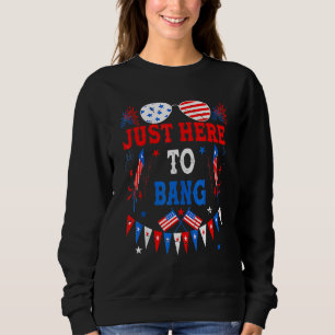 4th Of July Im Just Here To Bang Usa Flag Sunglass Sweatshirt