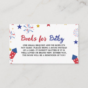 4th of July Independence Baby Shower Book Request  Enclosure Card