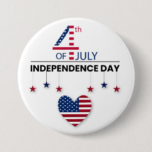 4th of July Independence Day 3 Inch Round Button