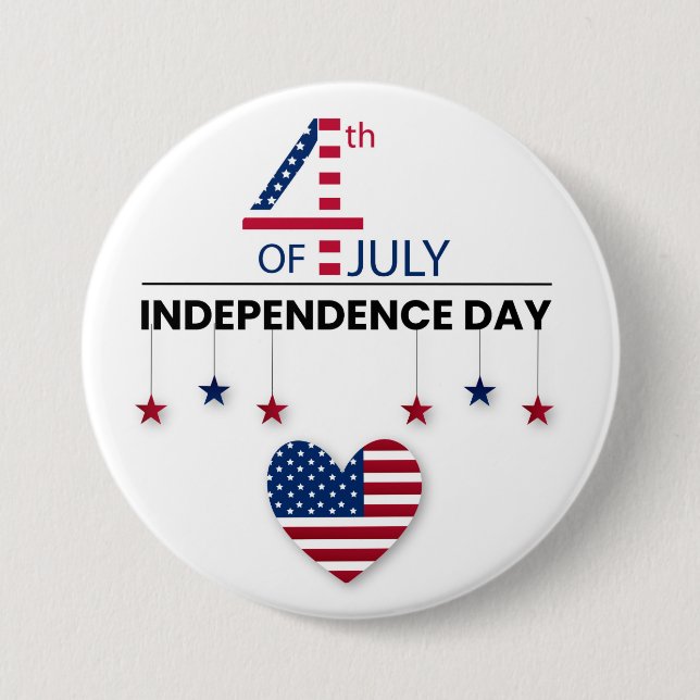 4th of July Independence Day 3 Inch Round Button (Front)