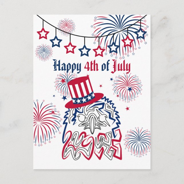 4th of July Independence Day American Eagle Postcard (Front)