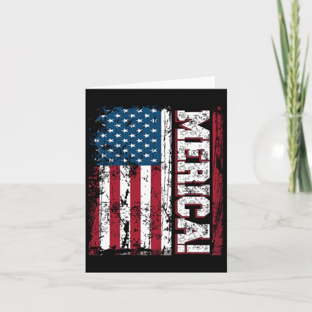 4th Of July Independence Day American Flag Patriot Card (Front)