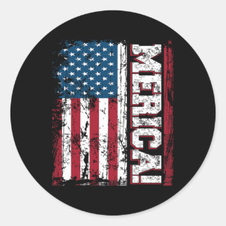 4th Of July Independence Day American Flag Patriot Classic Round Sticker