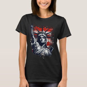 4th Of July Independence Day American Statue Of Li T-Shirt