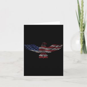 4th of July Independence Day Art Eagle USA Flag Card