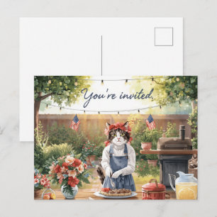 4th of July Independence Day barbecue party  Holiday Postcard