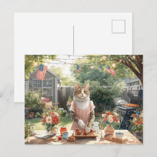 4th of July Independence Day barbecue party  Holiday Postcard