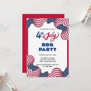 4th of July Independence Day BBQ Party Invitation