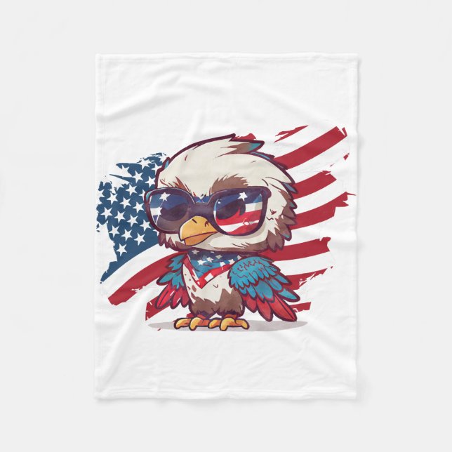 4th of july independence day bird american eagles  fleece blanket (Front)