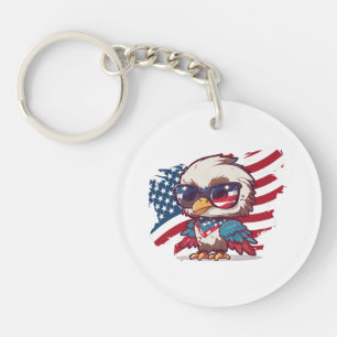 4th of july independence day bird american eagles keychain