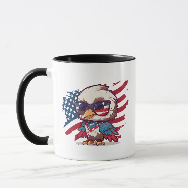 4th of july independence day bird american eagles  mug (Left)