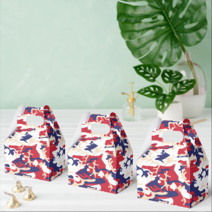 4th of July, Independence day, Camouflage Beige Favor Box
