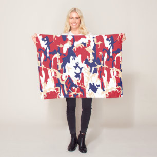 4th of July, Independence day, Camouflage Beige Fleece Blanket