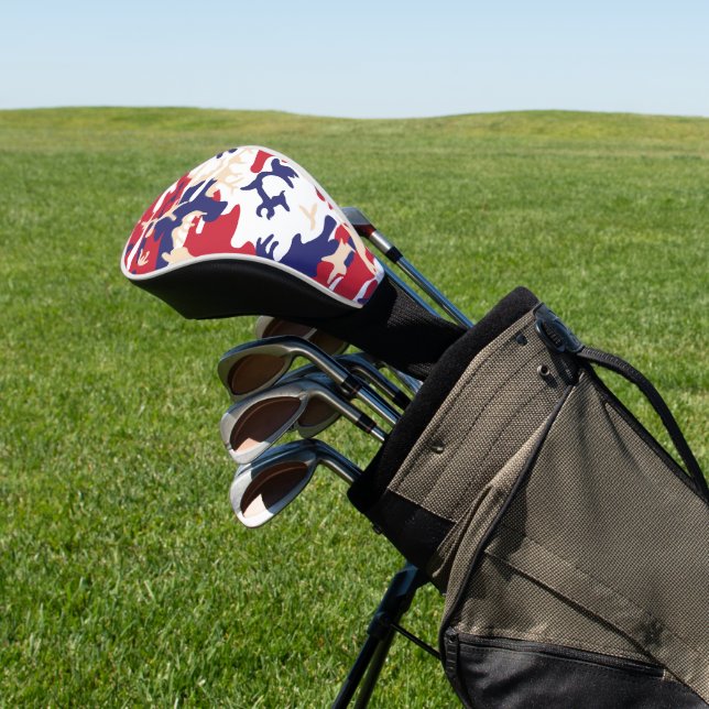 4th of July, Independence day, Camouflage Beige Golf Head Cover (In Situ)