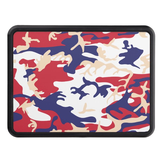 4th of July, Independence day, Camouflage Beige Trailer Hitch Cover (Front)