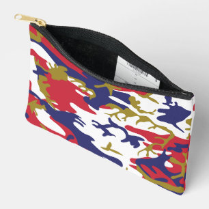 4th of July, Independence day, Camouflage Gold Accessory Pouch