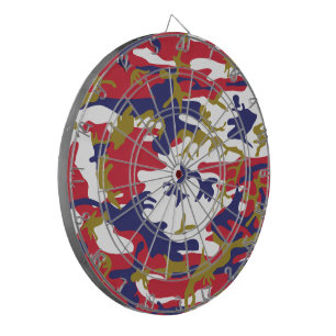 4th of July, Independence day, Camouflage Gold Dartboard