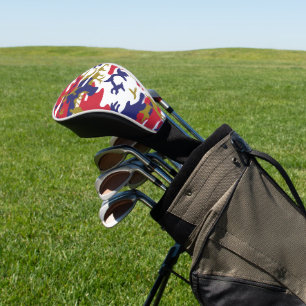 4th of July, Independence day, Camouflage Gold Golf Head Cover