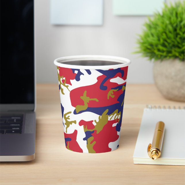 4th of July, Independence day, Camouflage Gold Paper Cups (Insitu)