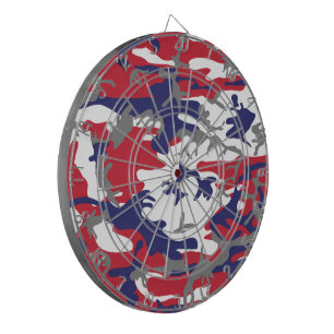 4th of July, Independence day, Camouflage Gray Dartboard