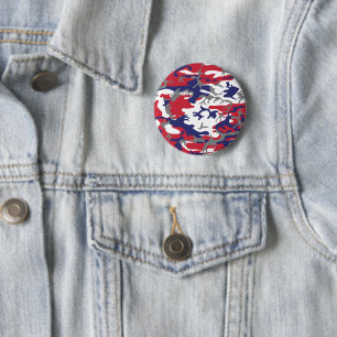 4th of July, Independence day, Camouflage Grey 2 Inch Round Button