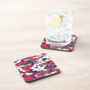 4th of July, Independence day, Camouflage Grey Coaster