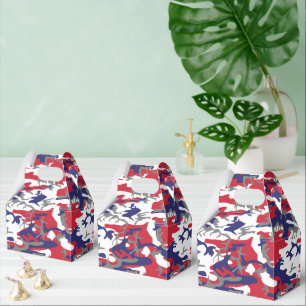 4th of July, Independence day, Camouflage Grey Favor Box