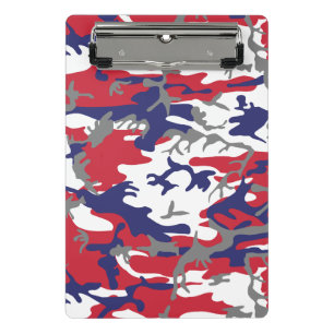 4th of July, Independence day, Camouflage Grey Mini Clipboard