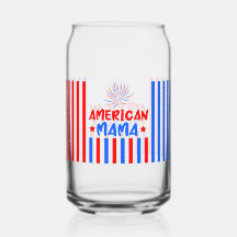 4th of July Independence Day Can Glass