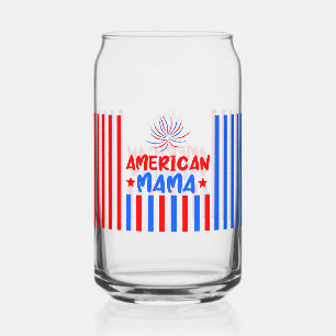 4th of July Independence Day Can Glass