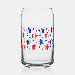 4th of July Independence Day Can Glass