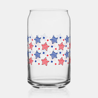 4th of July Independence Day Can Glass