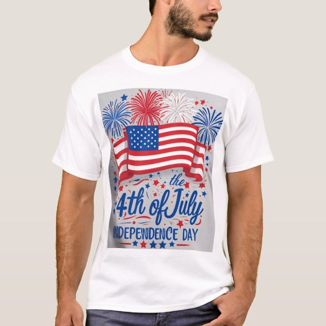 4th of July independence day commemorating T-Shirt (Front)