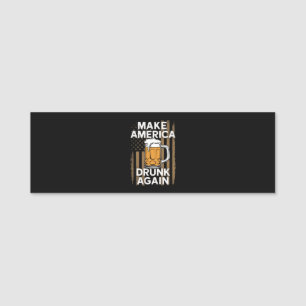 4th of July Independence Day Drinking Beer Name Tag