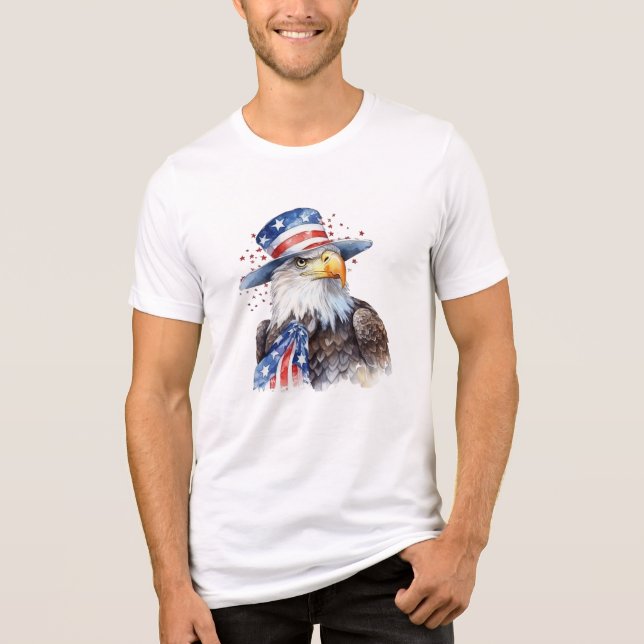 4th Of July Independence Day Eagle  Tri-Blend Shirt (Front)
