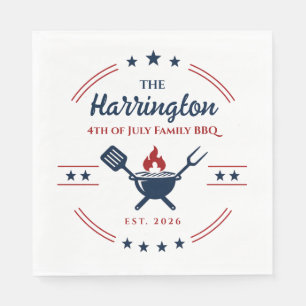 4th of July Independence Day Family BBQ Napkin