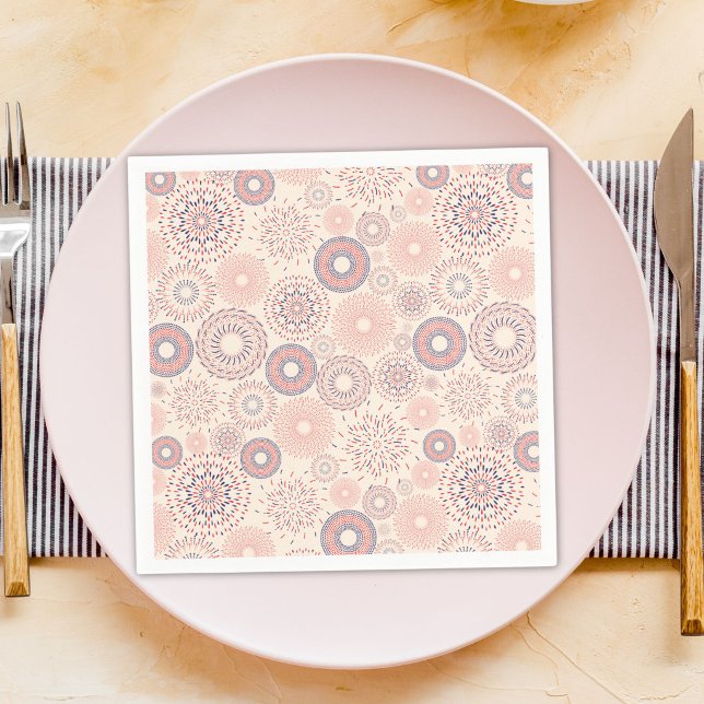 4th of July Independence Day Firecrackers Pattern Napkin (Creator Uploaded)