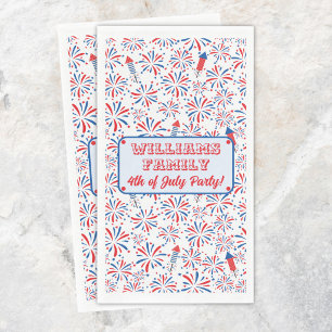 4th of July Independence Day Firework Personalized Napkin