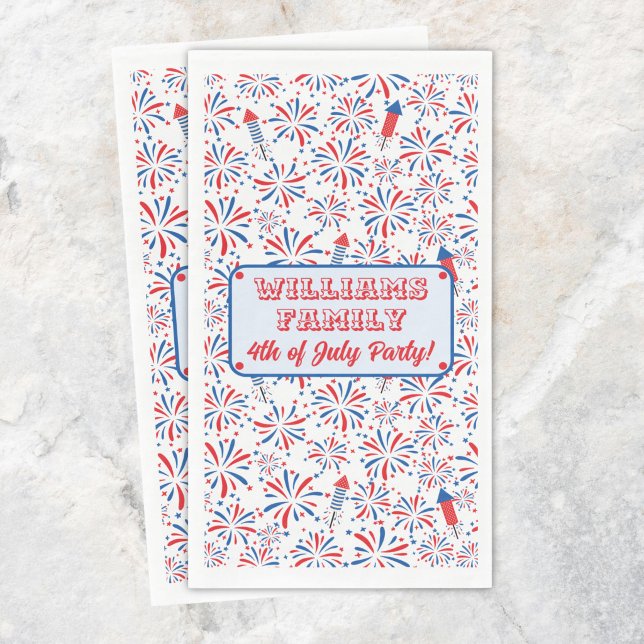 4th of July Independence Day Firework Personalized Napkin (Creator Uploaded)
