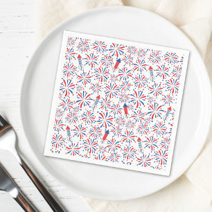 4th of July Independence Day Fireworks Pattern Napkin
